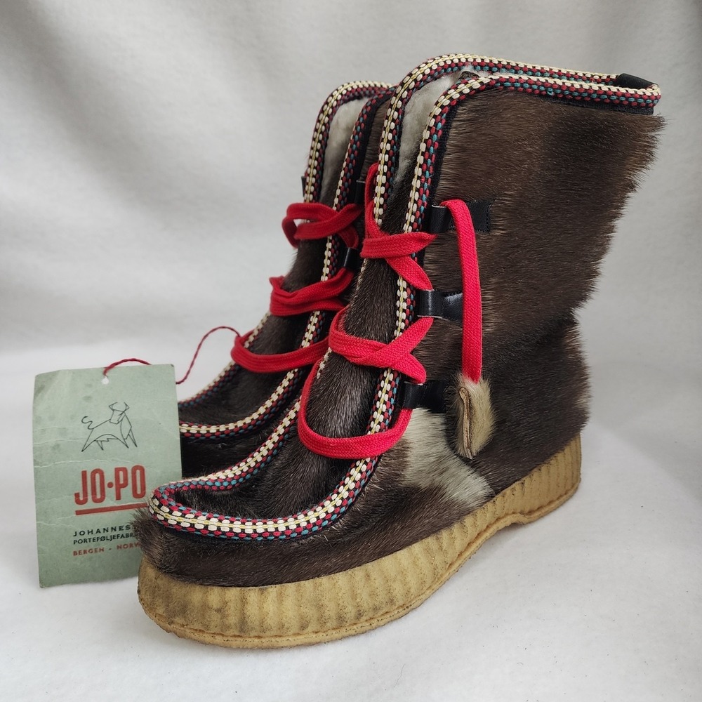Vtg Johannessen Porteføljefabrikk Eskimo MukluksWomens 37 Snow Boots Brown MINTY